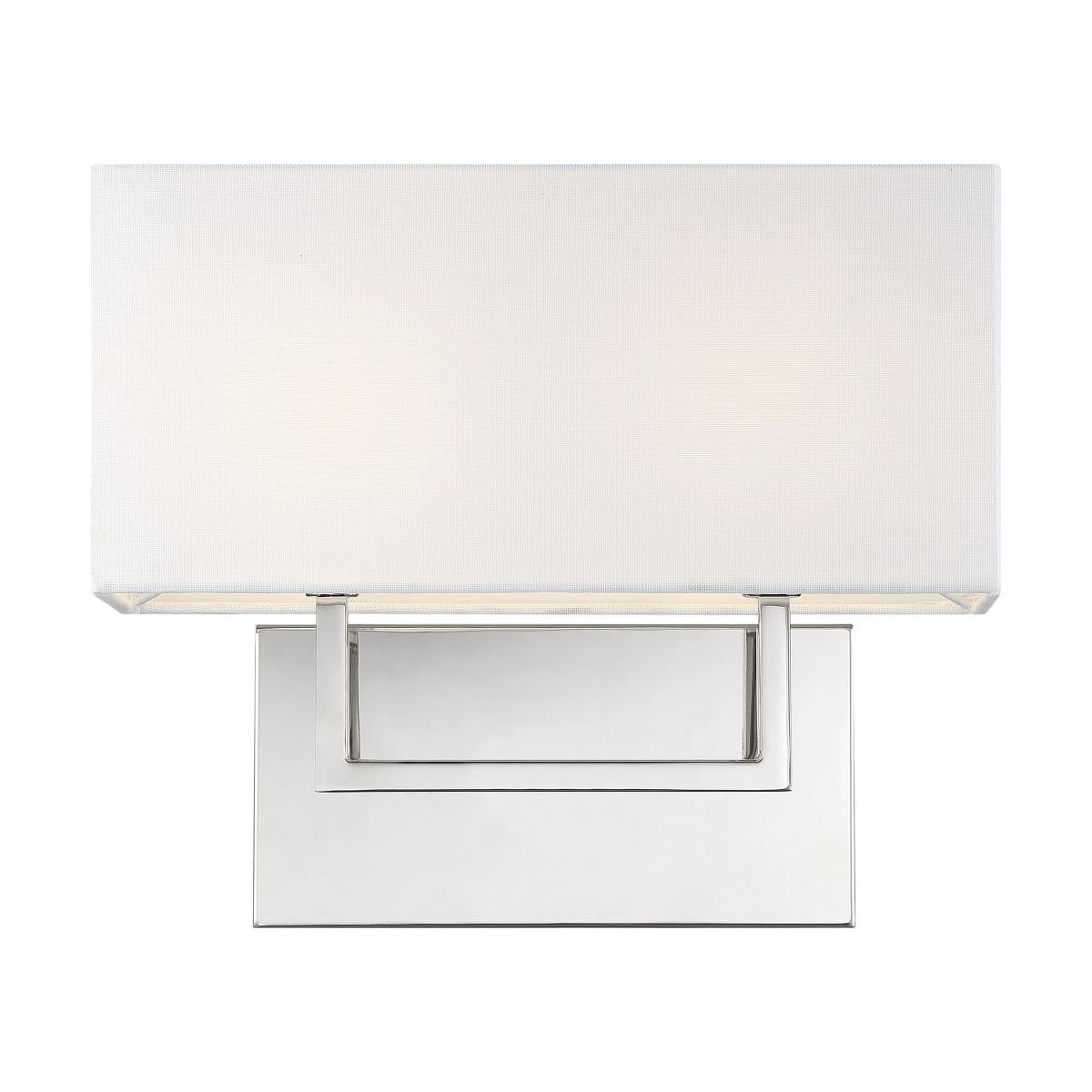 Tribeca - 2 Light Vanity - with White Linen Shade - Polished Nickel Finish - Satco 60-6718