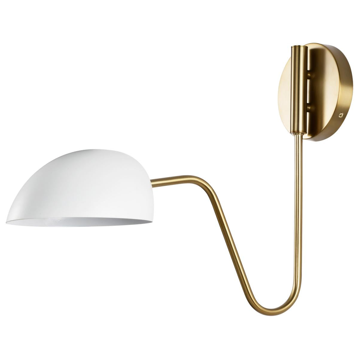 Trilby - 1 Light - Wall Sconce - Matte White with Burnished Brass - Satco 60-7392
