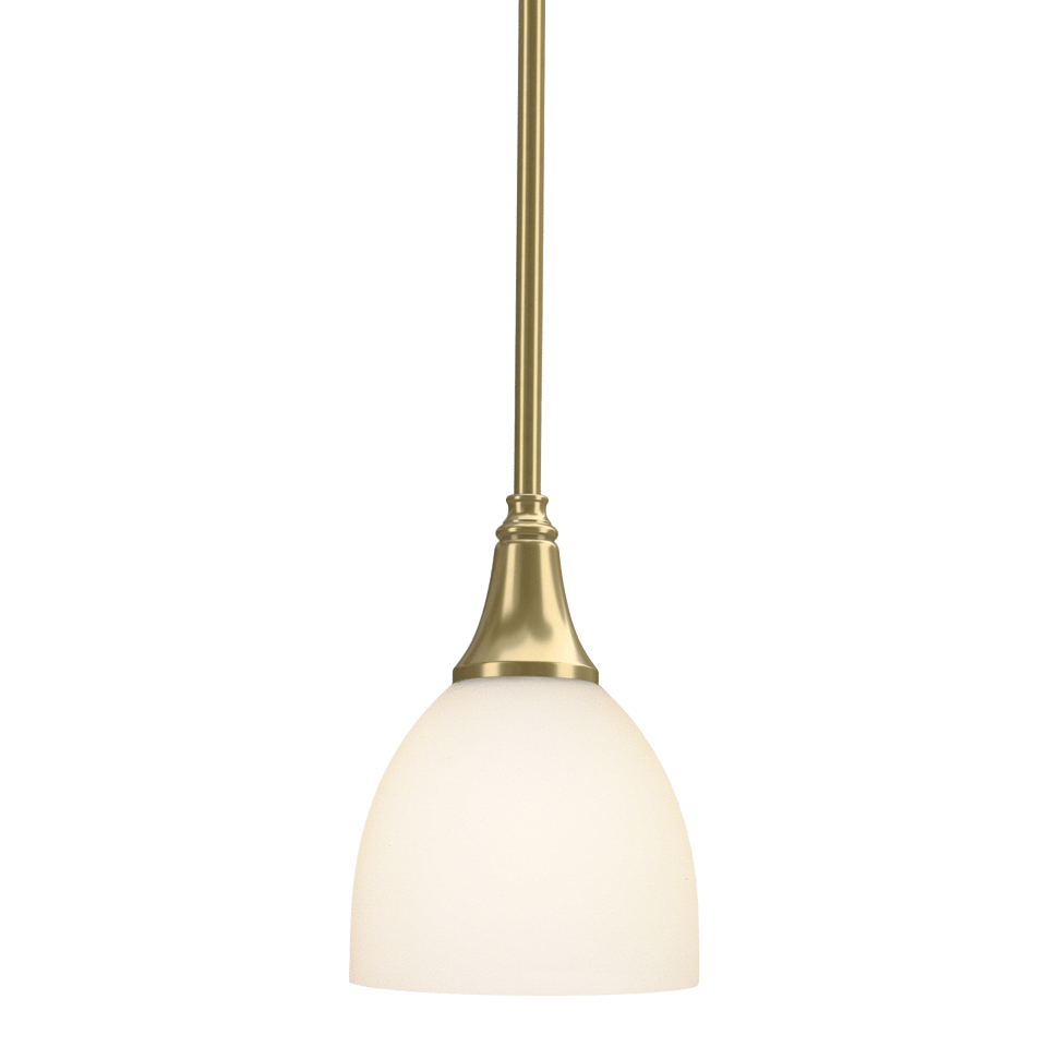 Trumpet Mini Pendant - Modern Brass - Opal Glass by Hubbardton Forge