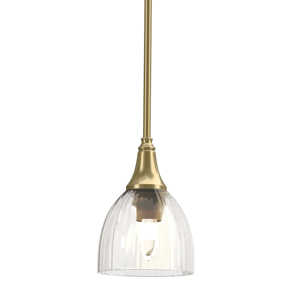 Trumpet Mini Pendant - Modern Brass - Water Glass by Hubbardton Forge