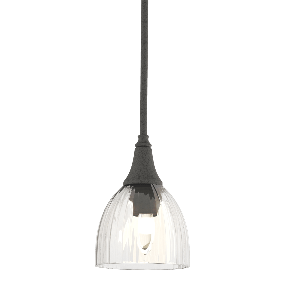 Trumpet Mini Pendant - Natural Iron - Water Glass by Hubbardton Forge