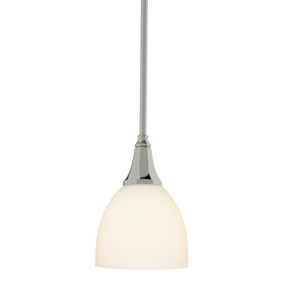 Trumpet Mini Pendant - Sterling - Opal Glass by Hubbardton Forge