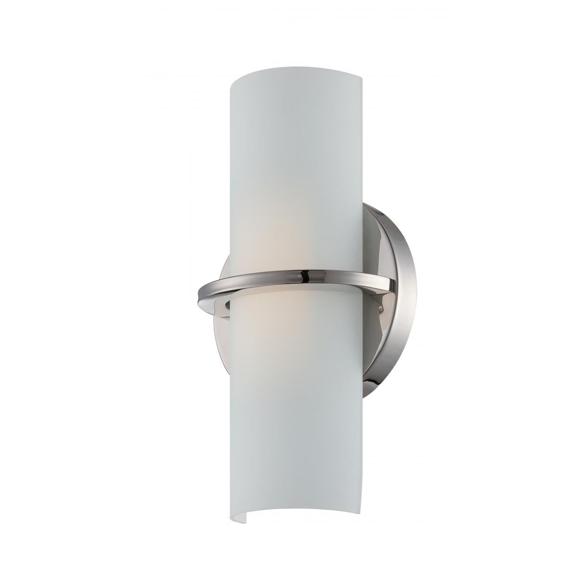 Tucker - LED Wall Sconce with Etched Opal Glass - Polished Nickel Finish - Satco 62-185