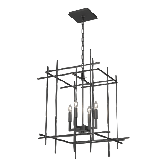 Tura 4-Light Medium Chandelier - Black by Hubbardton Forge