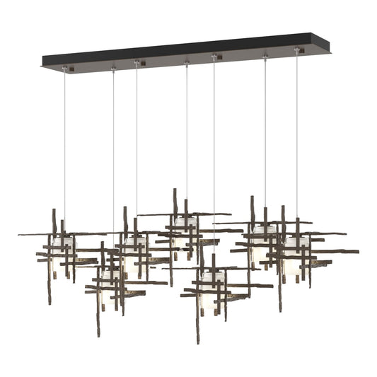 Tura 7-Light Frosted Glass Pendant - Bronze by Hubbardton Forge