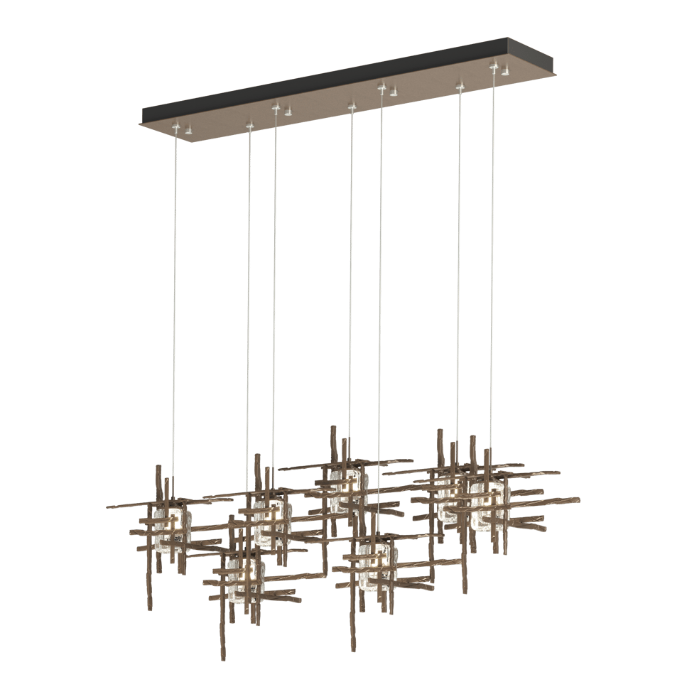 Tura 7-Light Seeded Glass Pendant - Bronze by Hubbardton Forge