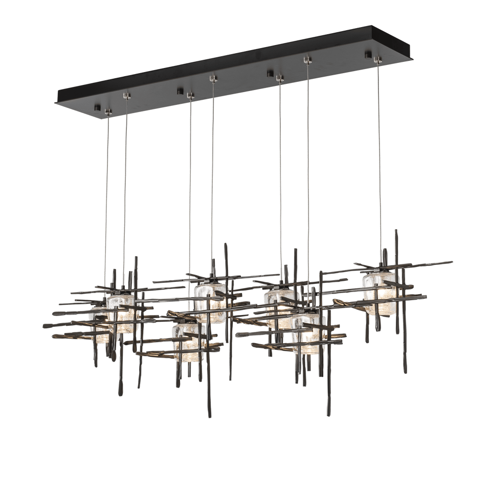 Tura 7-Light Seeded Glass Pendant - Dark Smoke by Hubbardton Forge