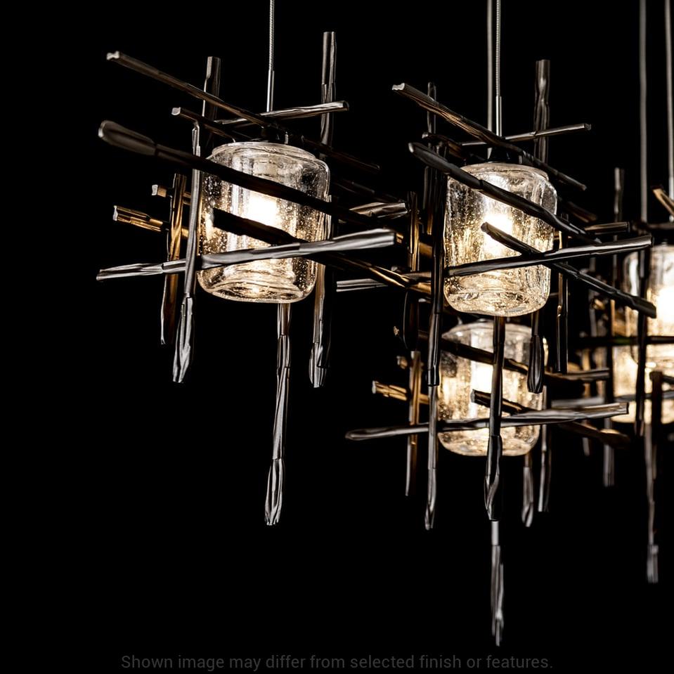 Tura 7-Light Seeded Glass Pendant - Ink by Hubbardton Forge
