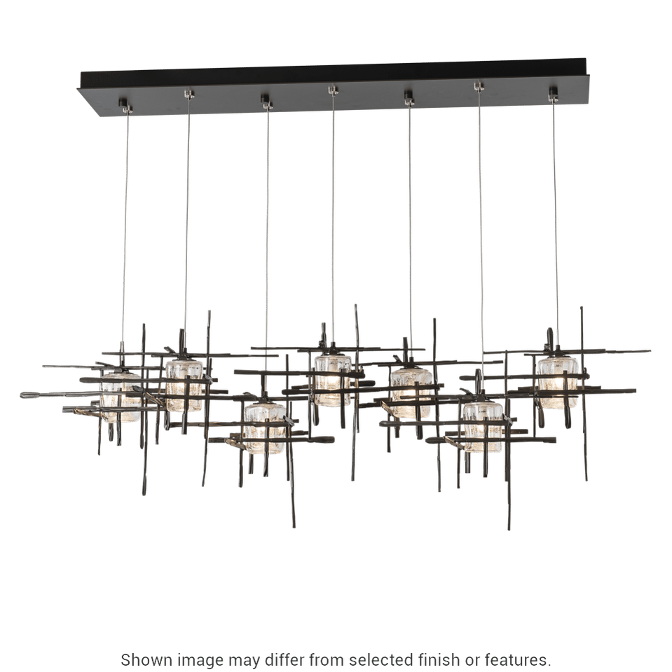 Tura 7-Light Seeded Glass Pendant - Ink by Hubbardton Forge
