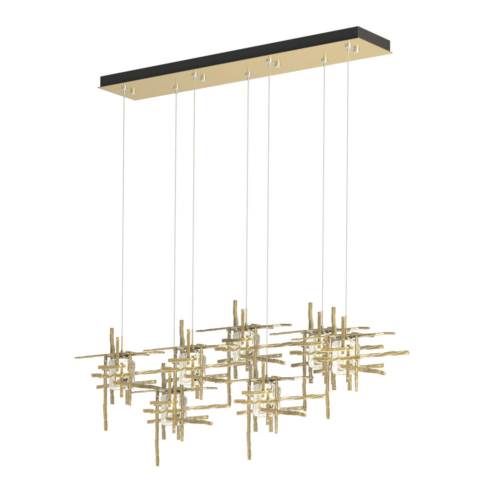 Tura 7-Light Seeded Glass Pendant - Modern Brass by Hubbardton Forge