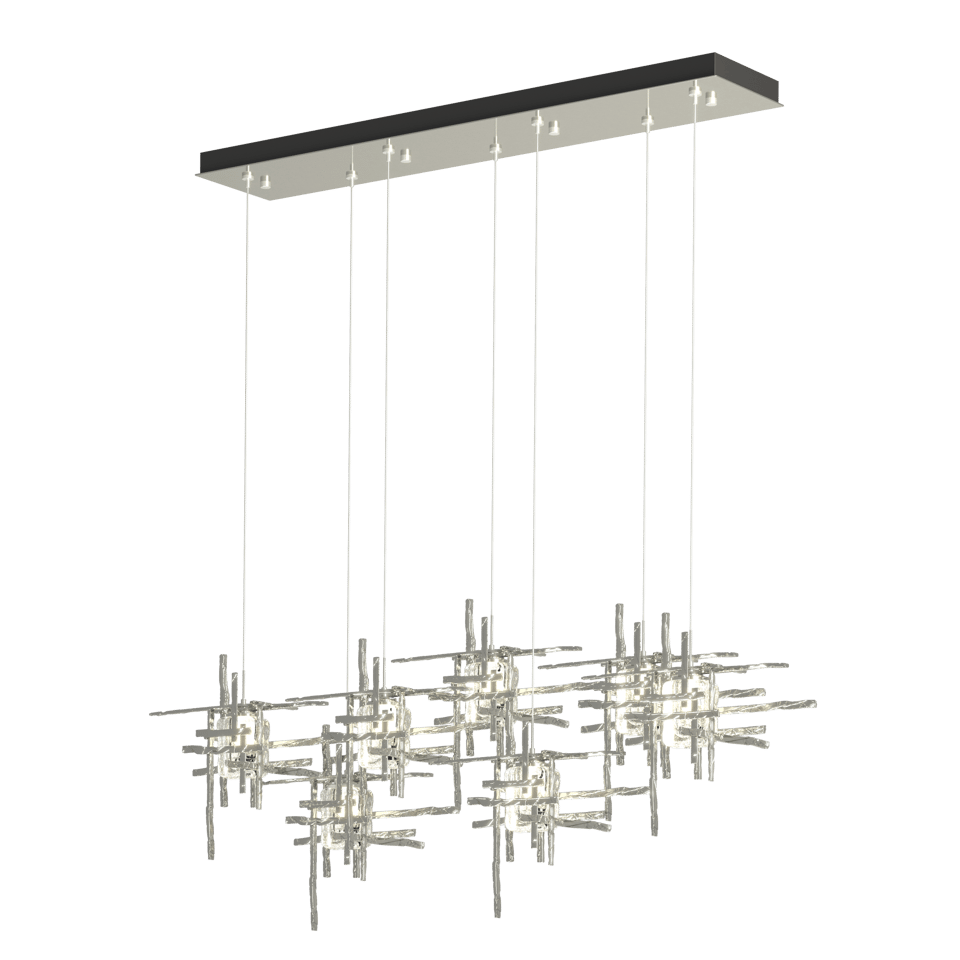 Tura 7-Light Seeded Glass Pendant - Sterling by Hubbardton Forge
