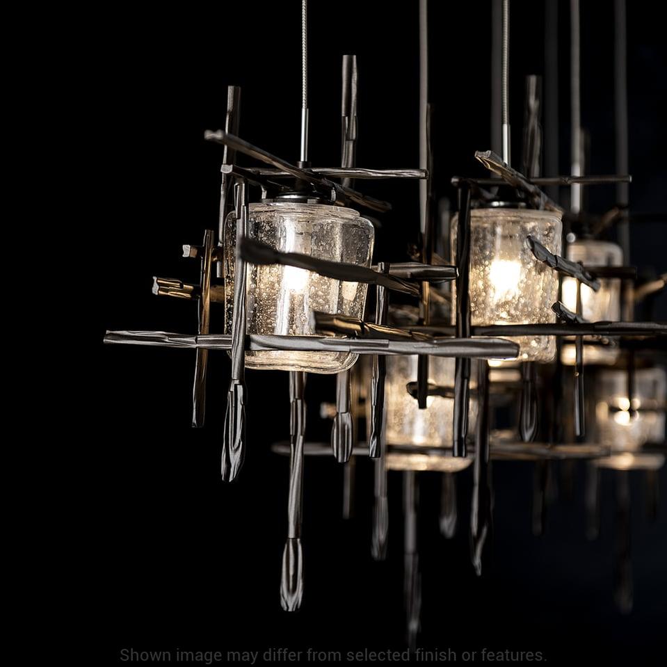 Tura 7-Light Seeded Glass Pendant - White by Hubbardton Forge