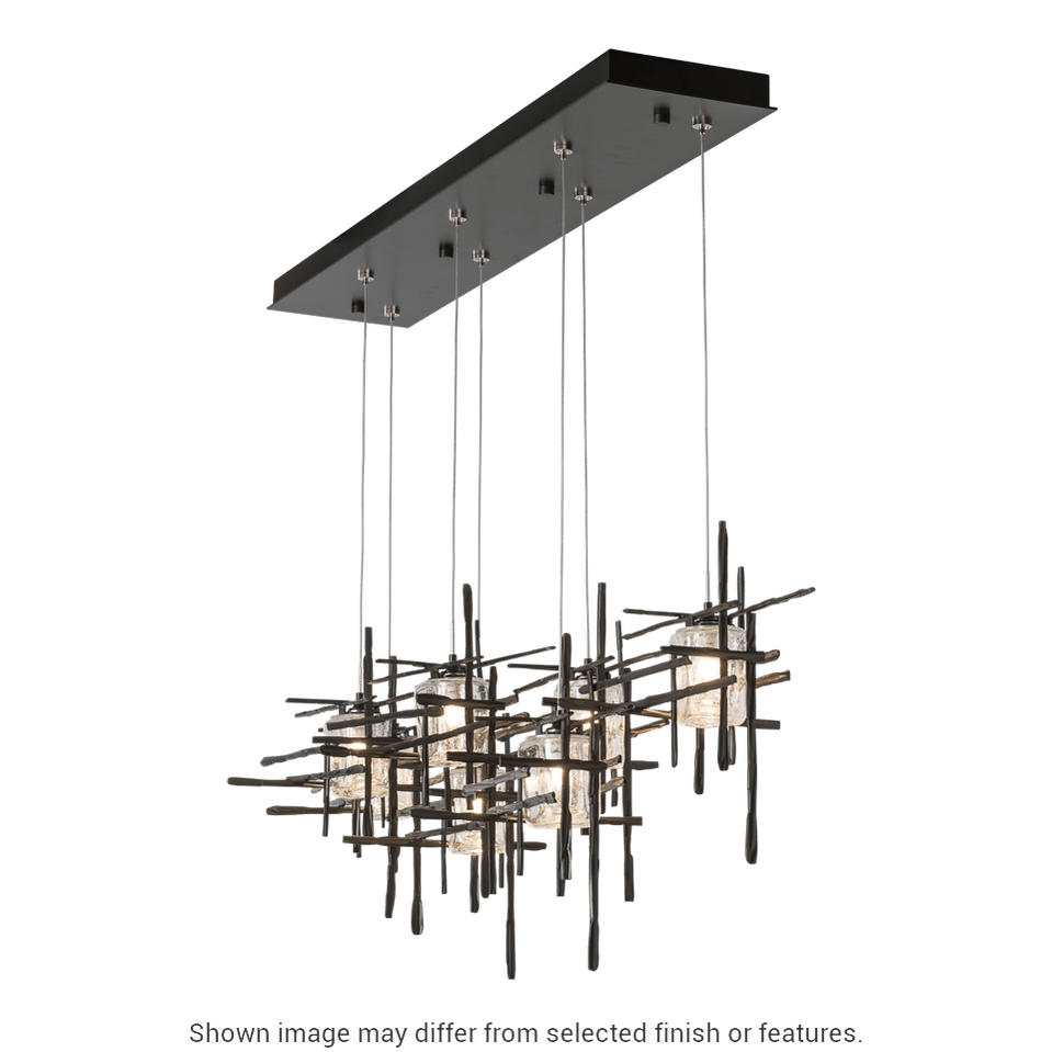 Tura 7-Light Seeded Glass Pendant - White by Hubbardton Forge