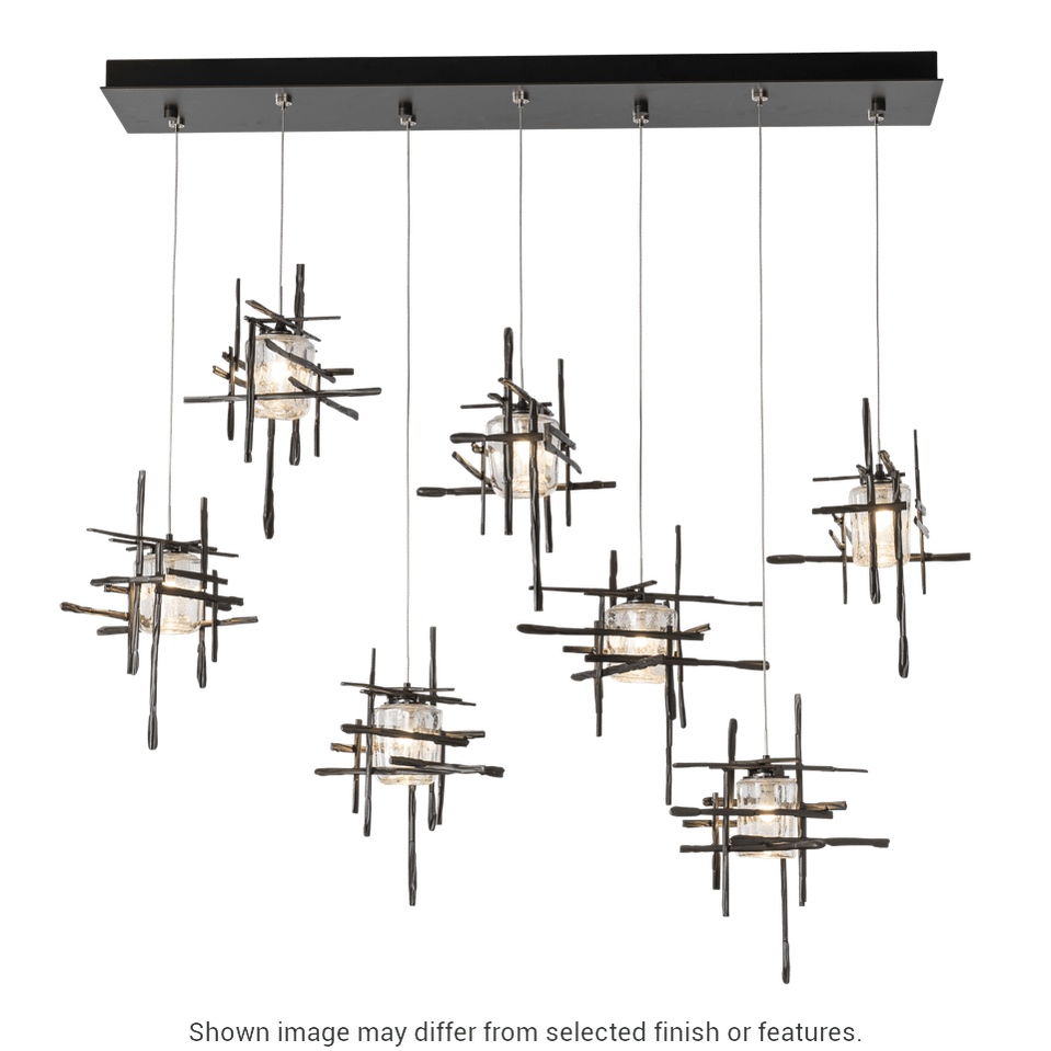 Tura 7-Light Seeded Glass Pendant - White by Hubbardton Forge