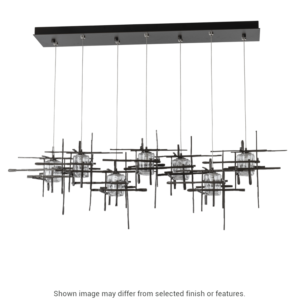 Tura 7-Light Seeded Glass Pendant - White by Hubbardton Forge
