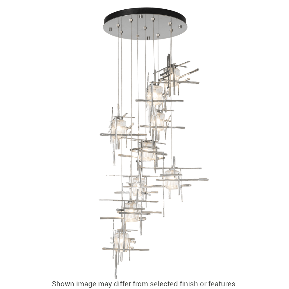 Tura 9-Light Seeded Glass Pendant - Ink by Hubbardton Forge