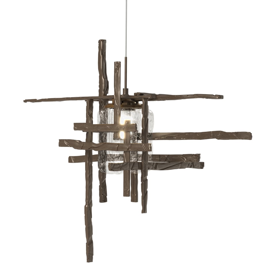 Tura Seeded Glass Low Voltage Mini Pendant - Bronze by Hubbardton Forge