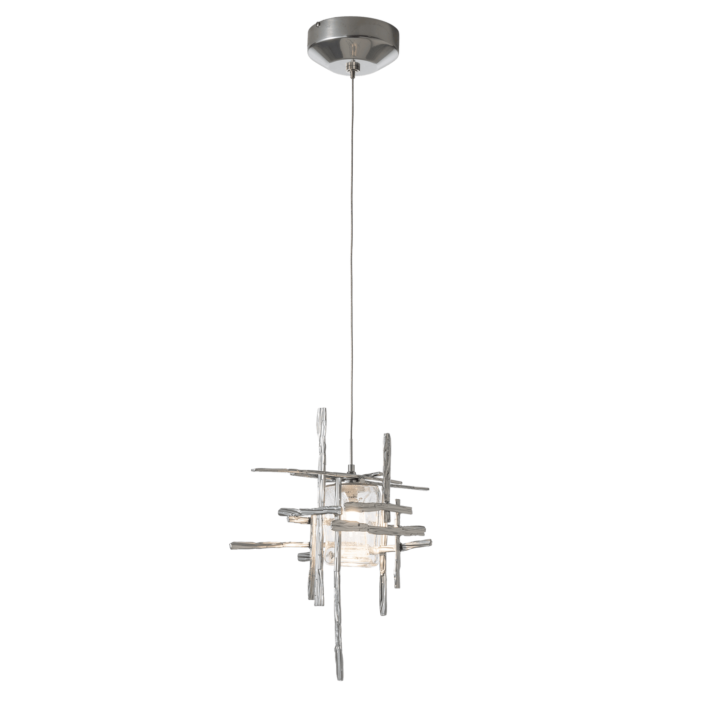 Tura Seeded Glass Low Voltage Mini Pendant - White by Hubbardton Forge