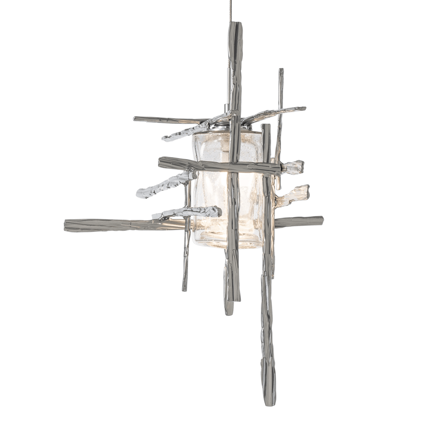 Tura Seeded Glass Low Voltage Mini Pendant - White by Hubbardton Forge