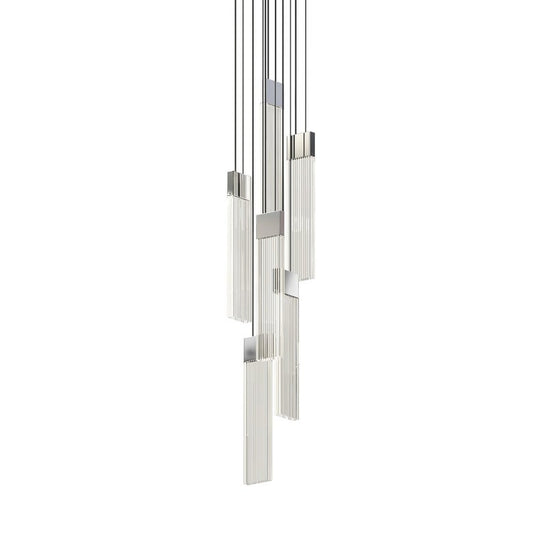 V-Panels Thin 6-Light Pendant - Polished Chrome by SONNEMAN