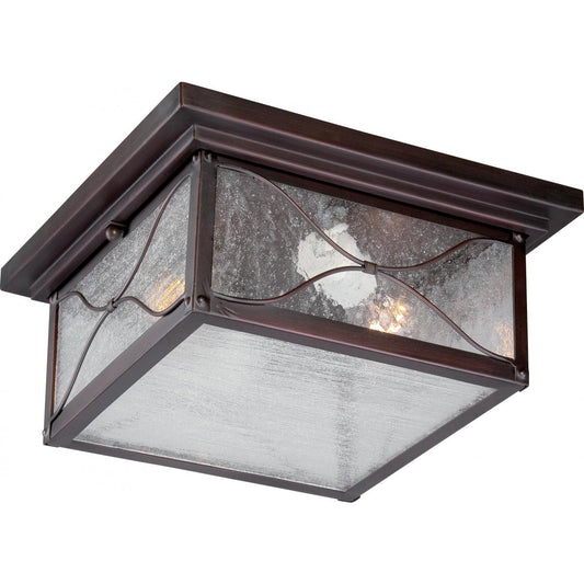 Vega - 2 Light - Flush with Clear Seed Glass - Classic Bronze Finish - Satco 60-5616