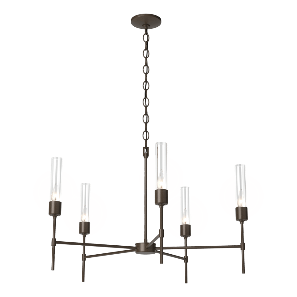 Vela 5-Arm Chandelier - Bronze - Clear Glass by Hubbardton Forge