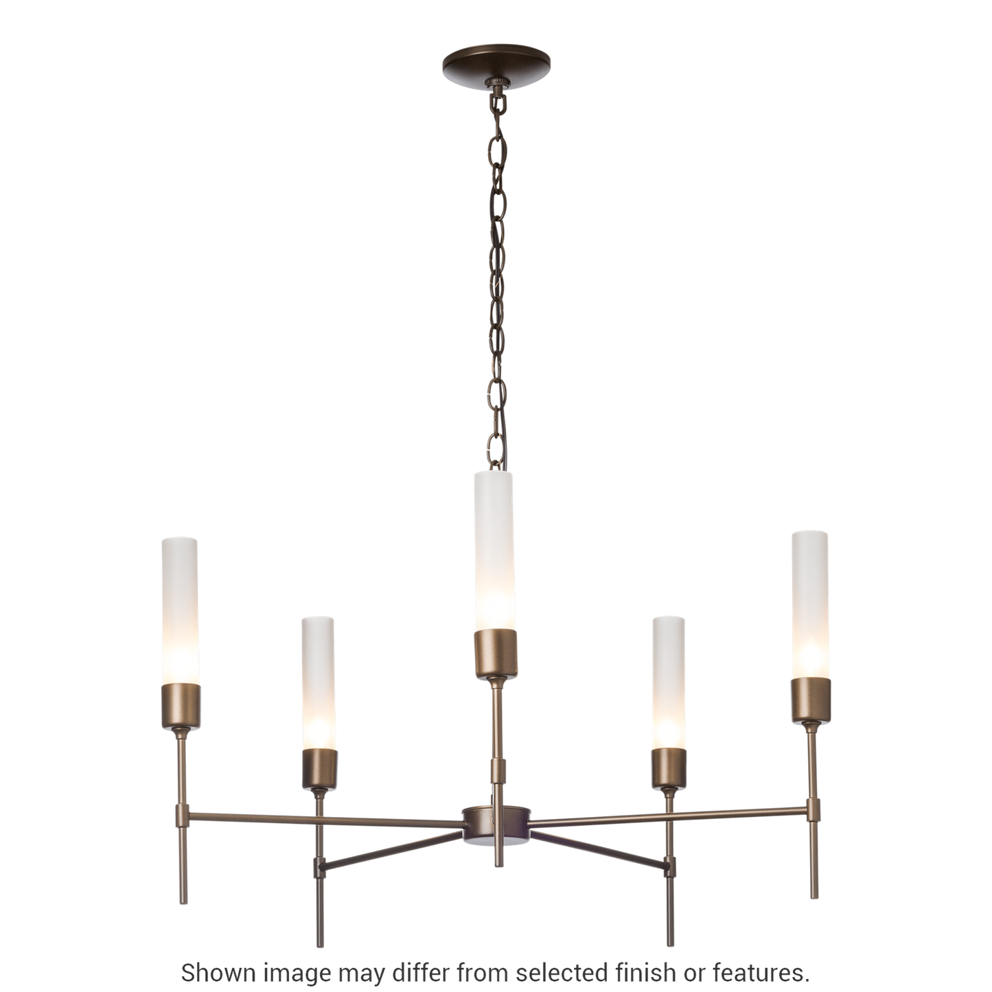 Vela 5-Arm Chandelier - White - Frosted Glass by Hubbardton Forge