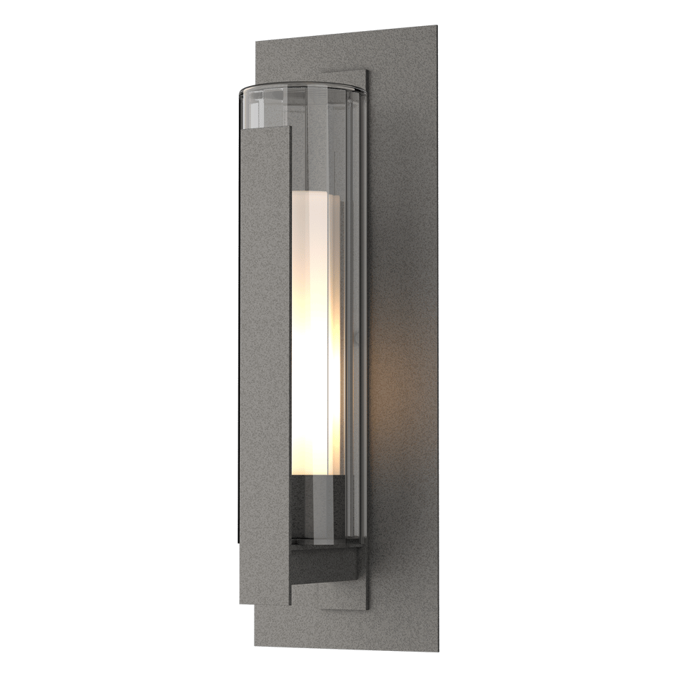 Vertical Bar Fluted Glass Large Outdoor Sconce - Natural Iron by Hubbardton Forge