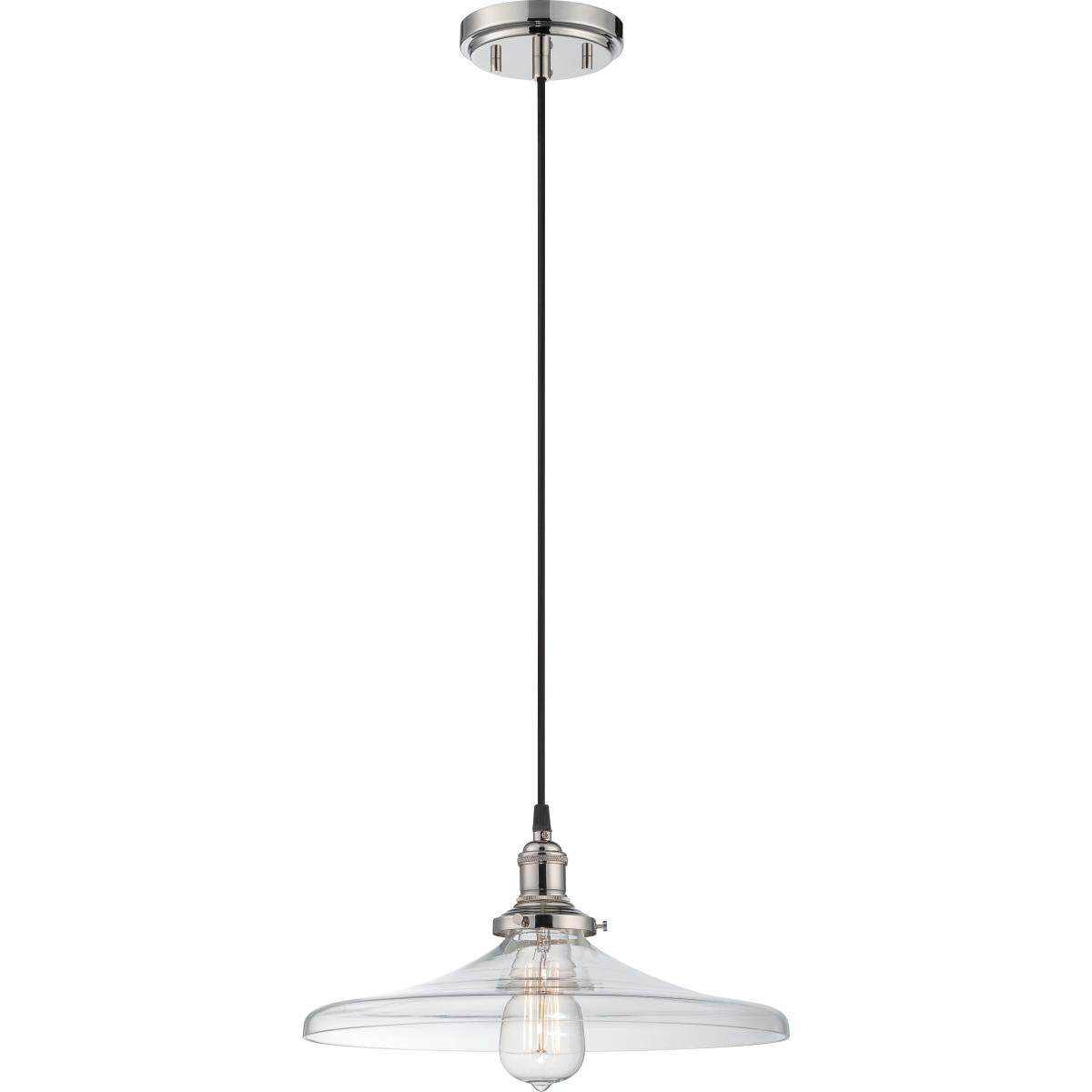 Vintage - 1 Light Pendant with Clear Glass - Polished Nickel Finish - Satco 60-5407