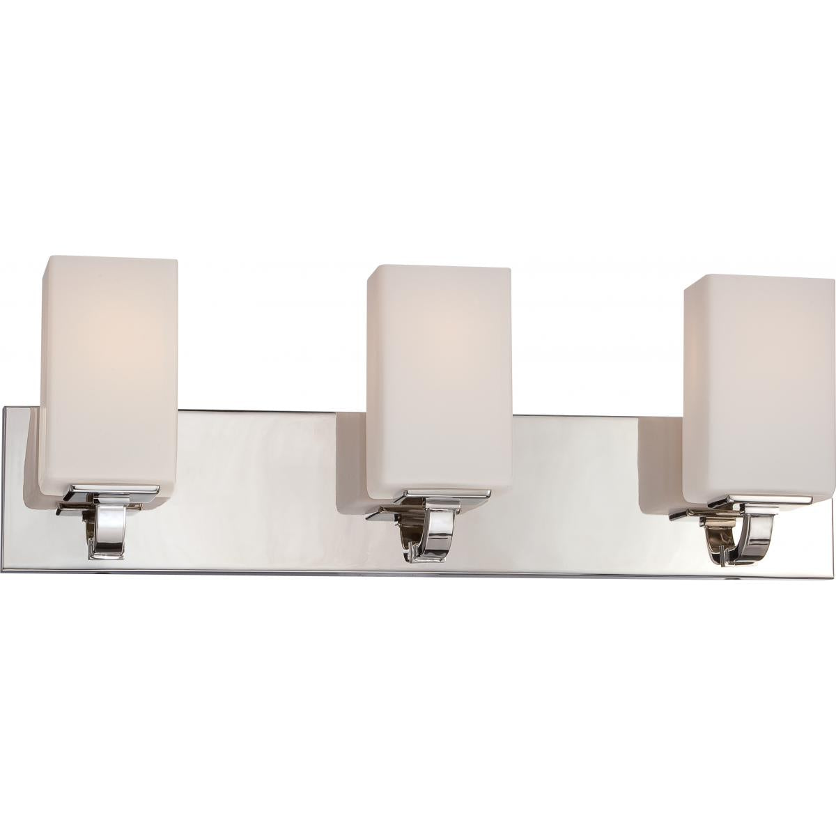 Vista - 3 Light Vanity with Opal Frosted Glass - Polished Nickel Finish - Satco 60-5183