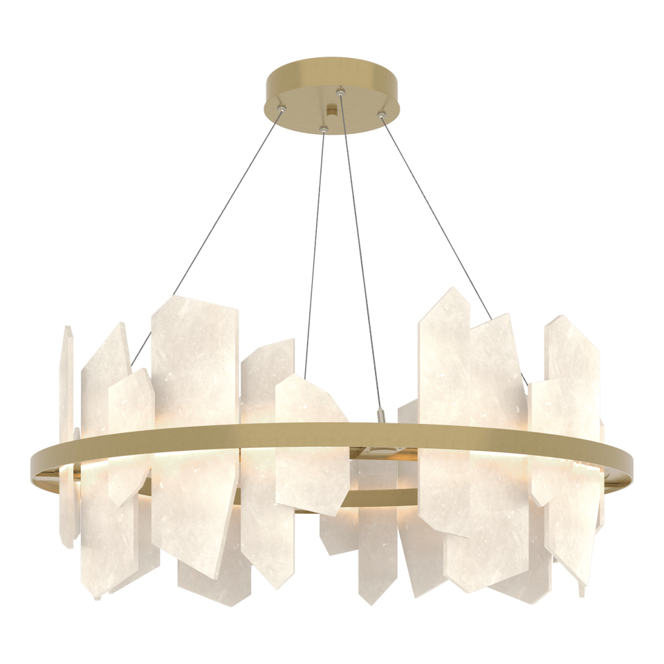 Volterra Circular LED Pendant - Modern Brass by Hubbardton Forge