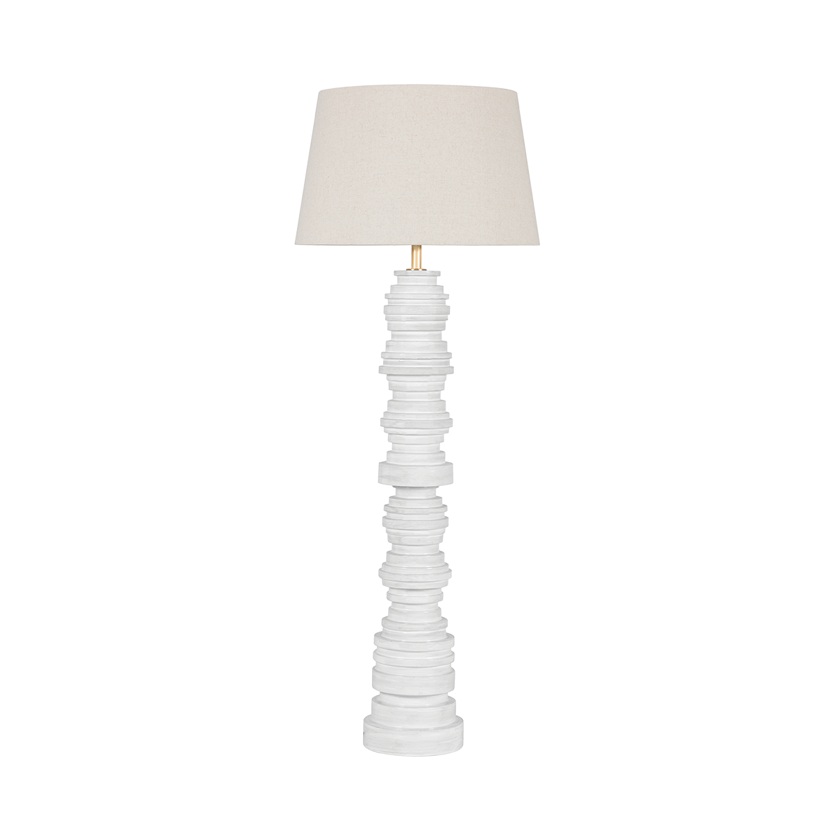 Wayzata Floor Lamp - Aged Brass/ Ceramic Gloss Ivory by Hudson Valley Lighting