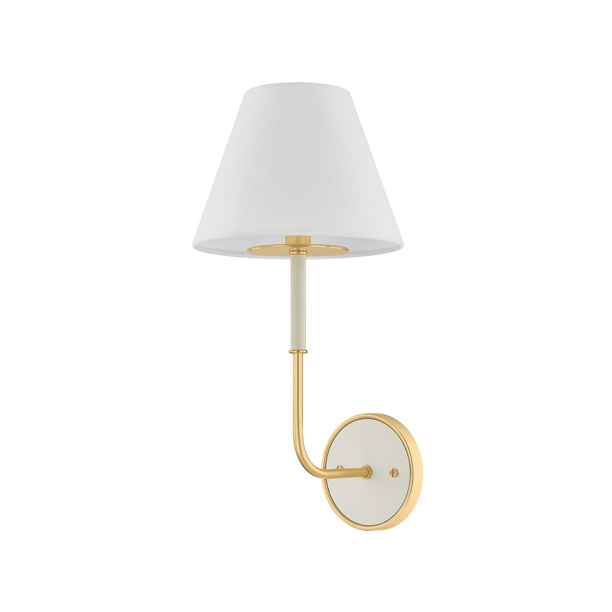 Wedgewood Wall Sconce - 1-Light - Aged Brass/Off-White by Hudson Valley Lighting