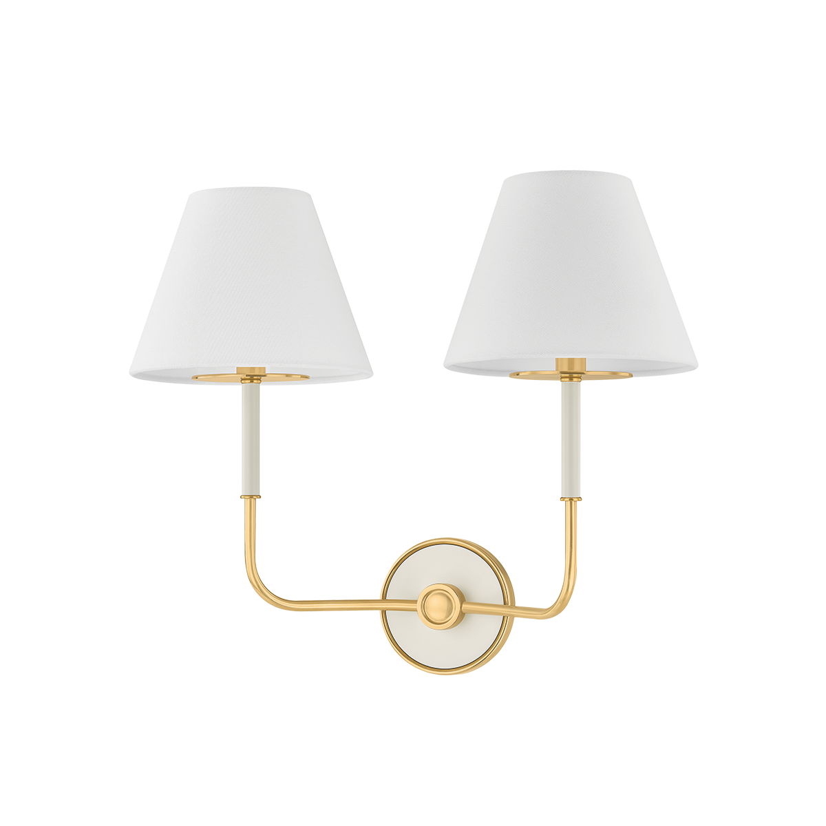 Wedgewood Wall Sconce - 2-Light - Aged Brass/Off-White by Hudson Valley Lighting