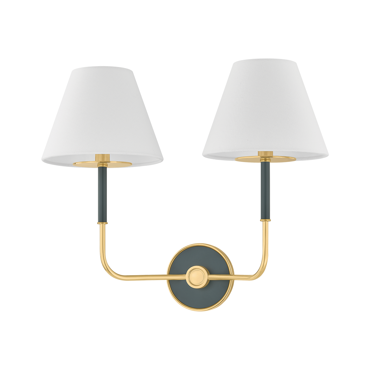 Wedgewood Wall Sconce - 2-Light - Aged Brass/Soft Studio Green by Hudson Valley Lighting