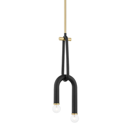 Whit Pendant - Aged Brass/Black by Mitzi