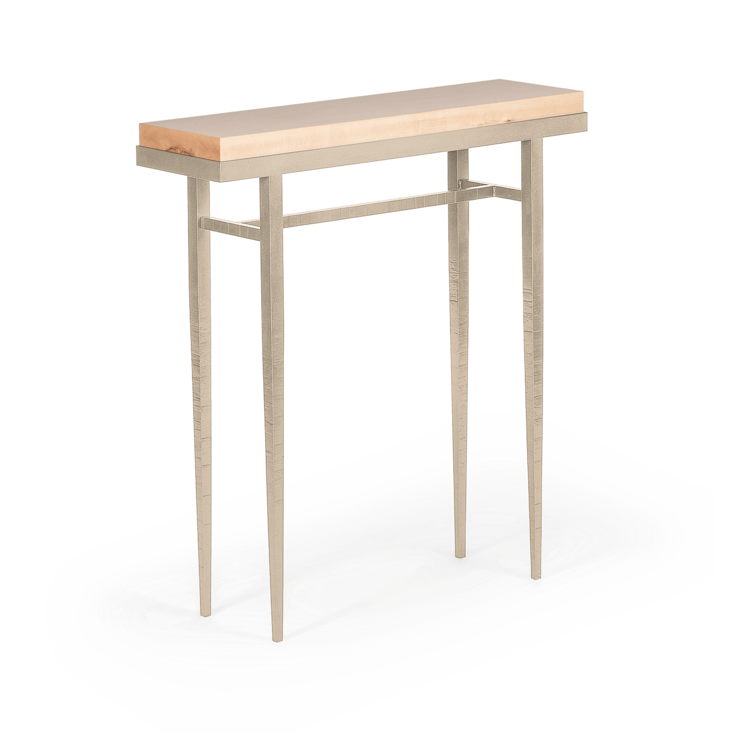 Wick 30" Console Table - Soft Gold - Maple Natural Wood Top Accent by Hubbardton Forge