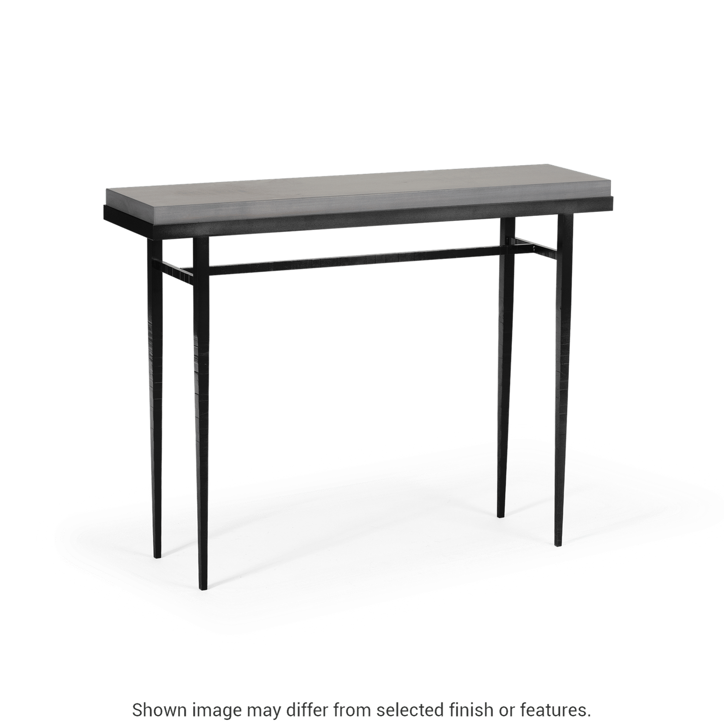 Wick 42" Console Table - Black - Maple Grey Wood Top Accent by Hubbardton Forge
