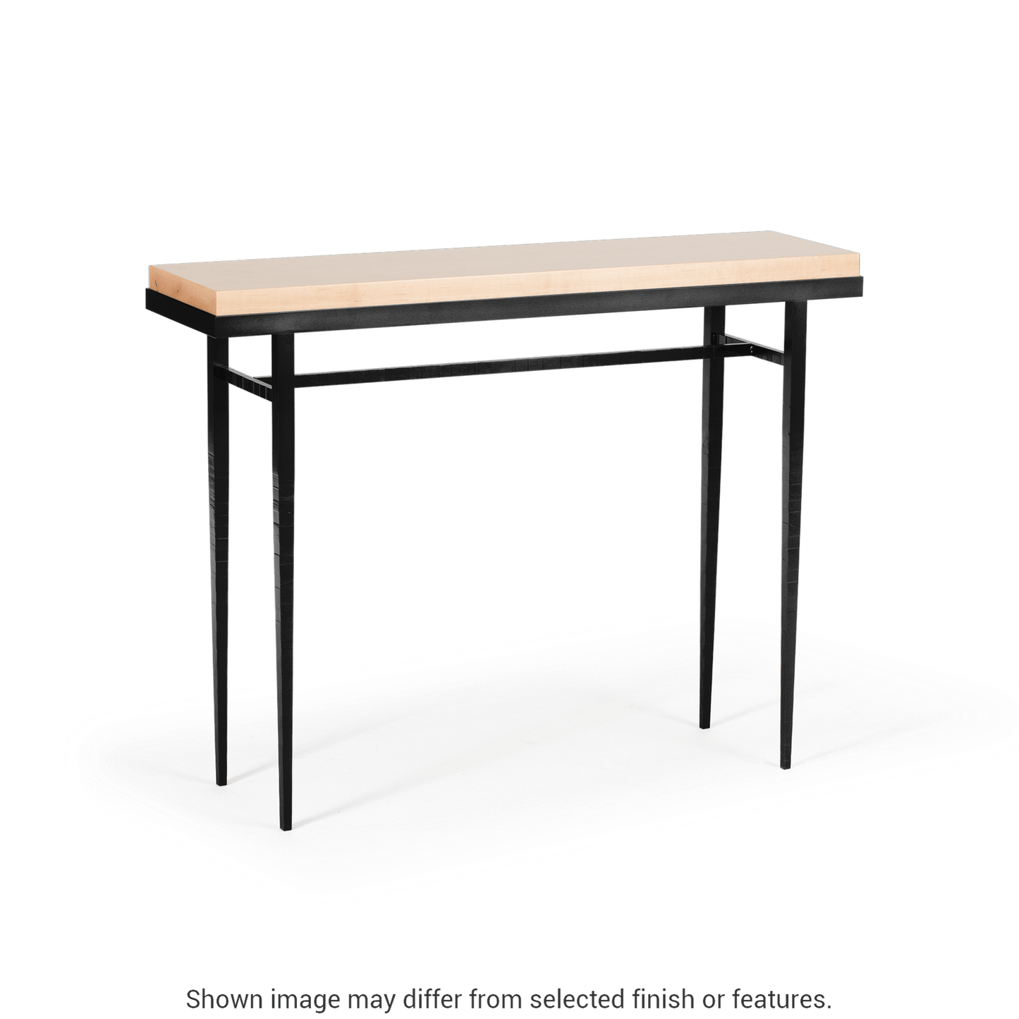 Wick 42" Console Table - Black - Maple Natural Wood Top Accent by Hubbardton Forge