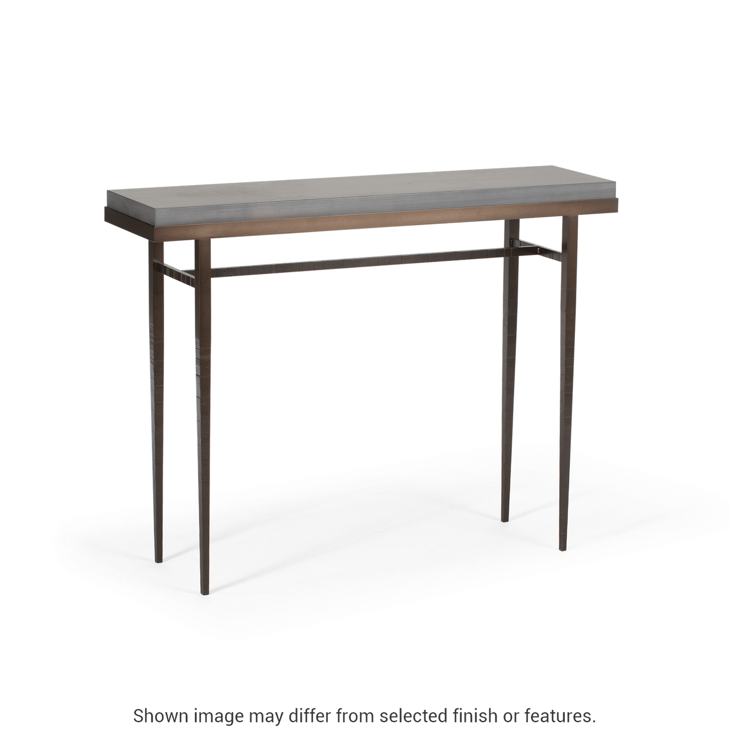 Wick 42" Console Table - Dark Smoke - Maple Grey Wood Top Accent by Hubbardton Forge
