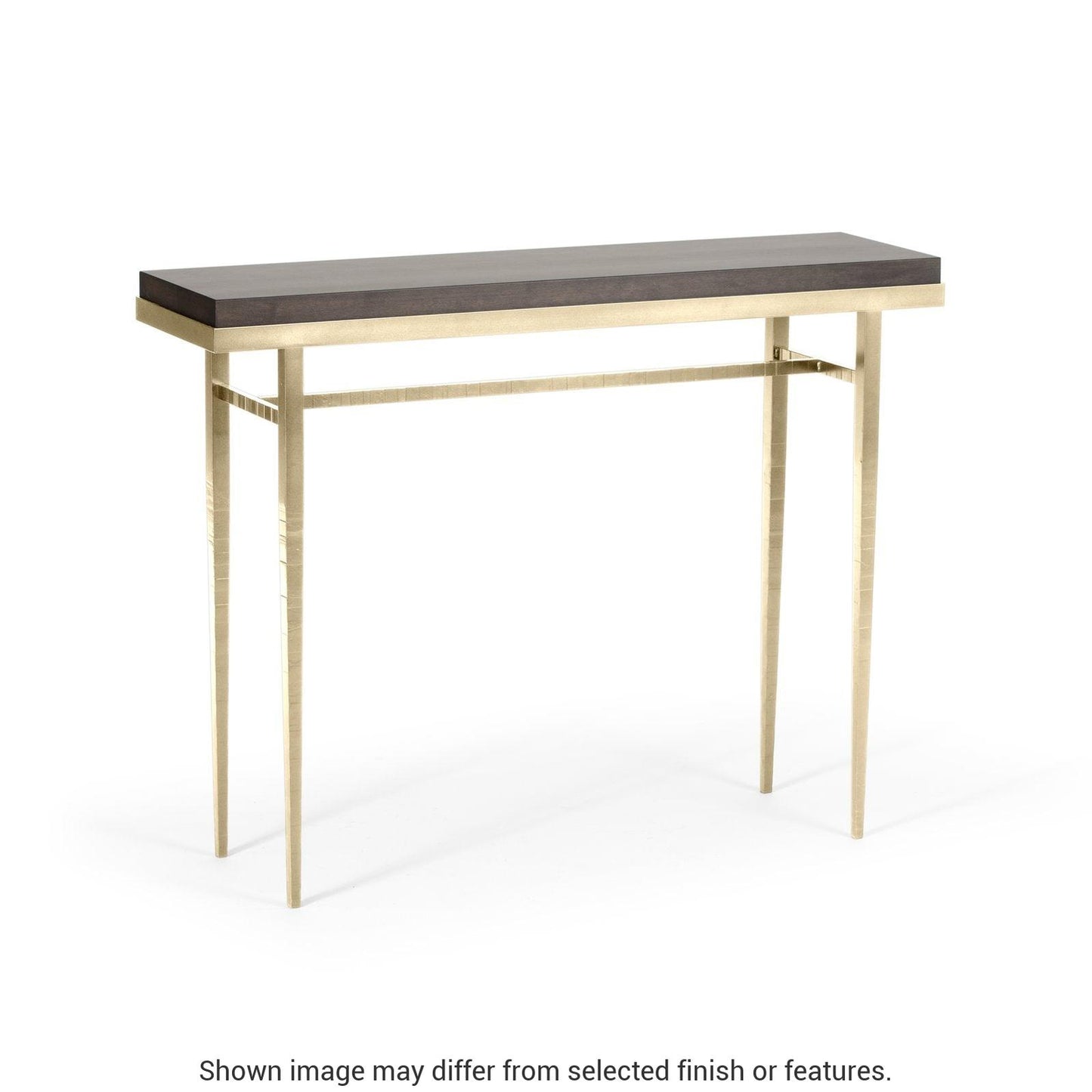 Wick 42" Console Table - Modern Brass - Maple Espresso Wood Top Accent by Hubbardton Forge