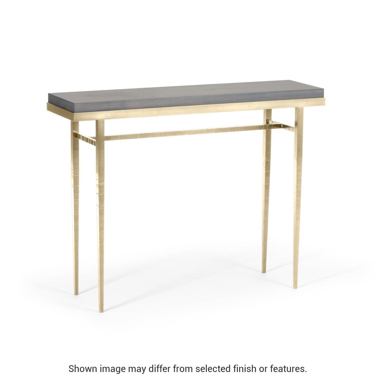 Wick 42" Console Table - Modern Brass - Maple Grey Wood Top Accent by Hubbardton Forge