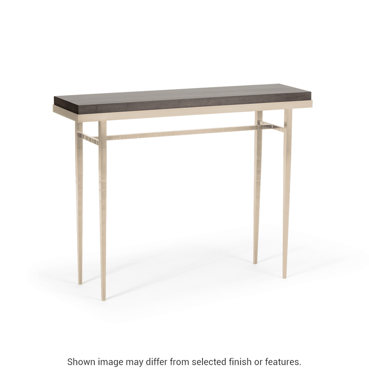 Wick 42" Console Table - Soft Gold - Maple Espresso Wood Top Accent by Hubbardton Forge