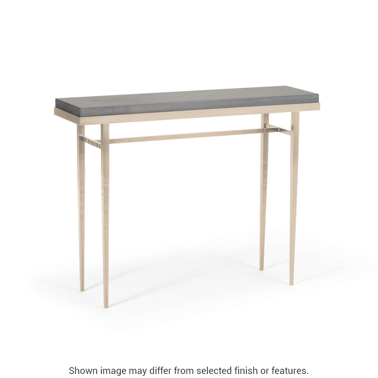 Wick 42" Console Table - Soft Gold - Maple Grey Wood Top Accent by Hubbardton Forge