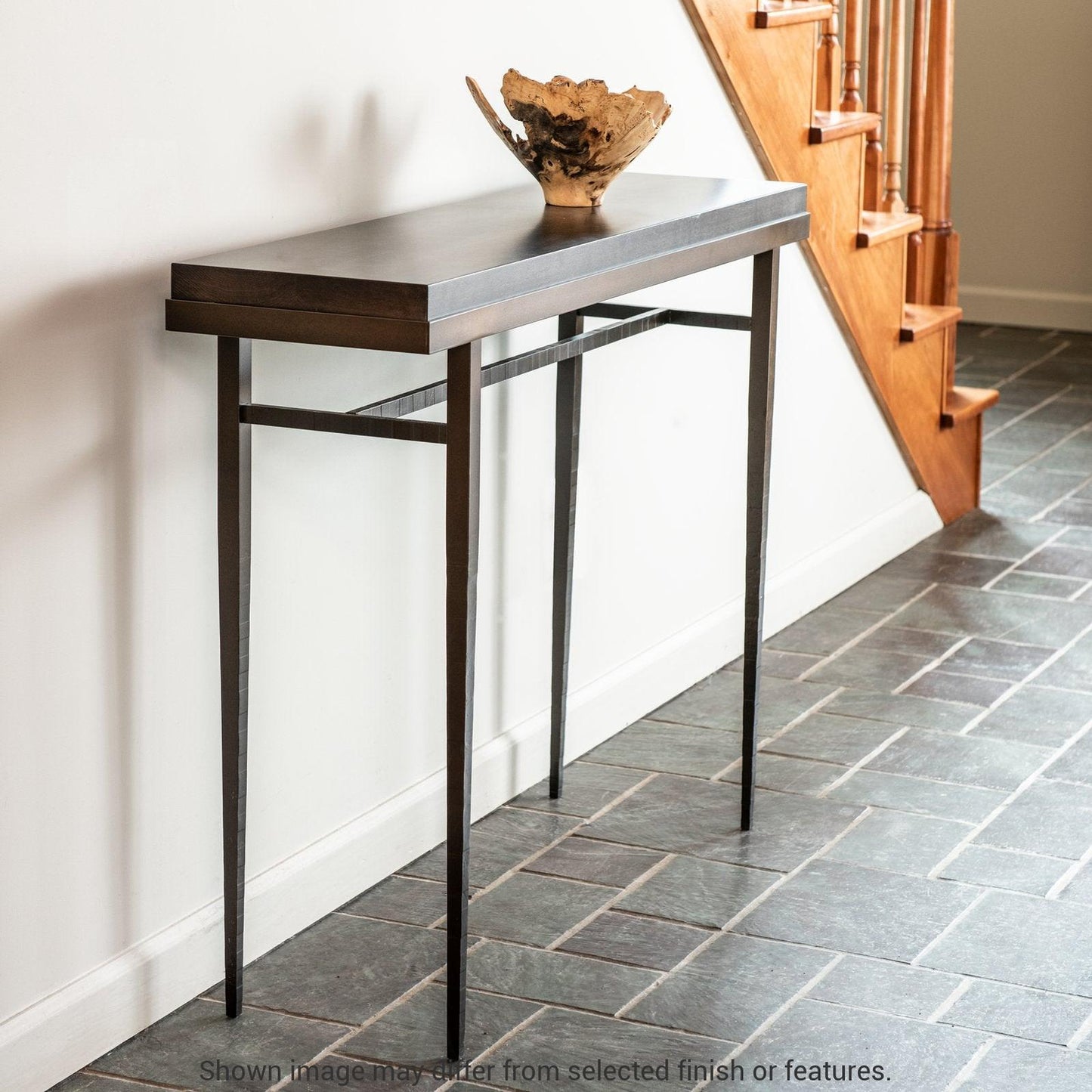 Wick 42" Console Table - White - Maple Natural Wood Top Accent by Hubbardton Forge