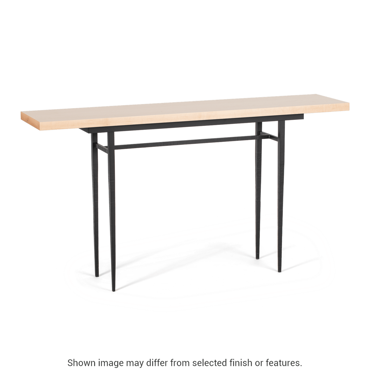 Wick 60" Console Table - Black - Maple Natural Wood Top Accent by Hubbardton Forge