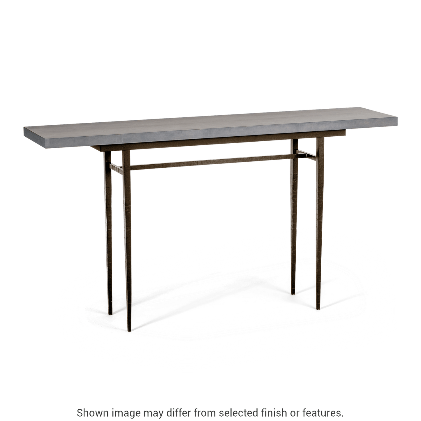 Wick 60" Console Table - Bronze - Maple Grey Wood Top Accent by Hubbardton Forge