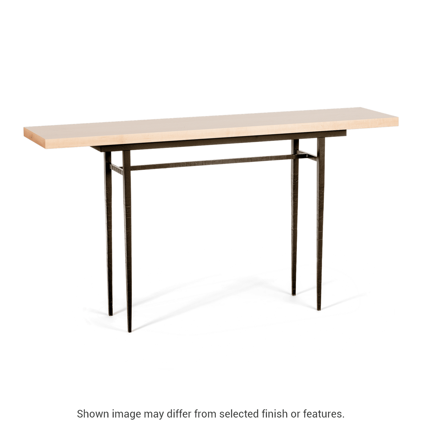 Wick 60" Console Table - Bronze - Maple Natural Wood Top Accent by Hubbardton Forge