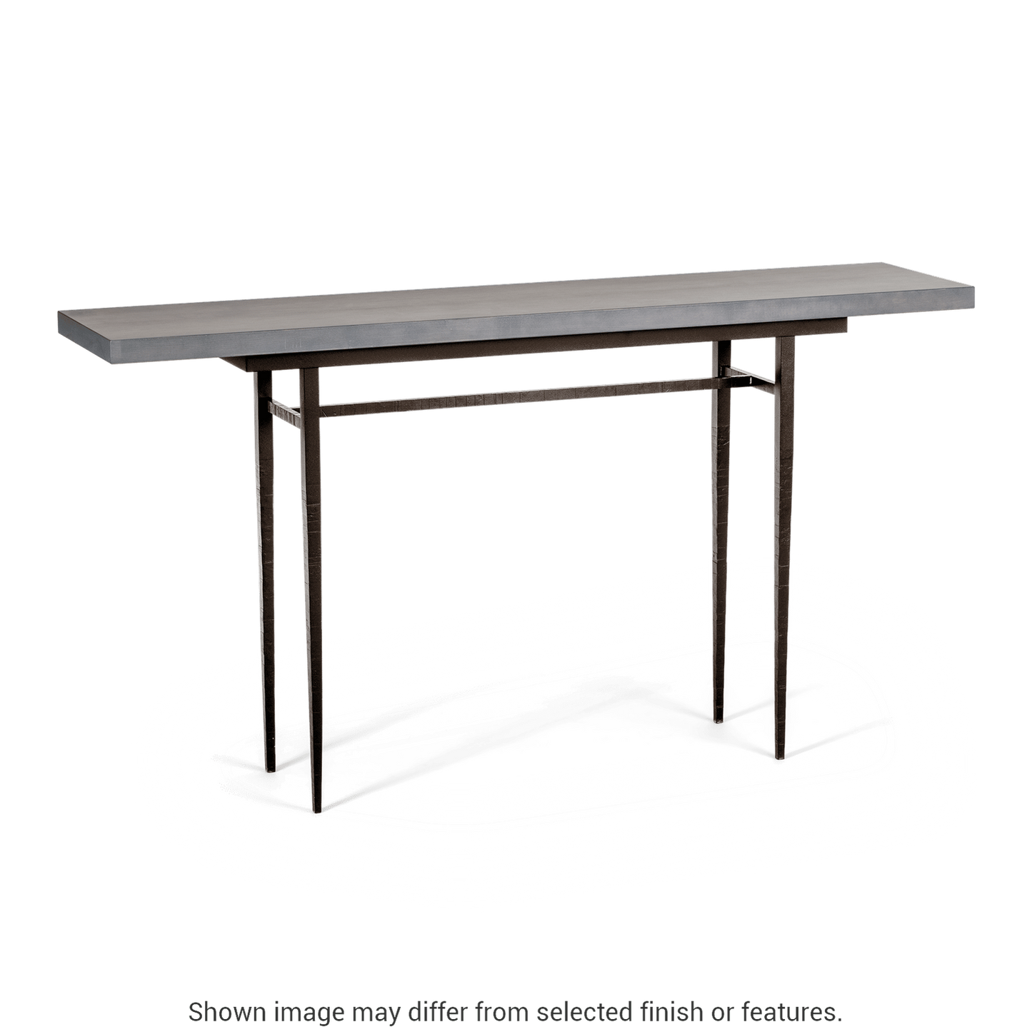 Wick 60" Console Table - Dark Smoke - Maple Grey Wood Top Accent by Hubbardton Forge