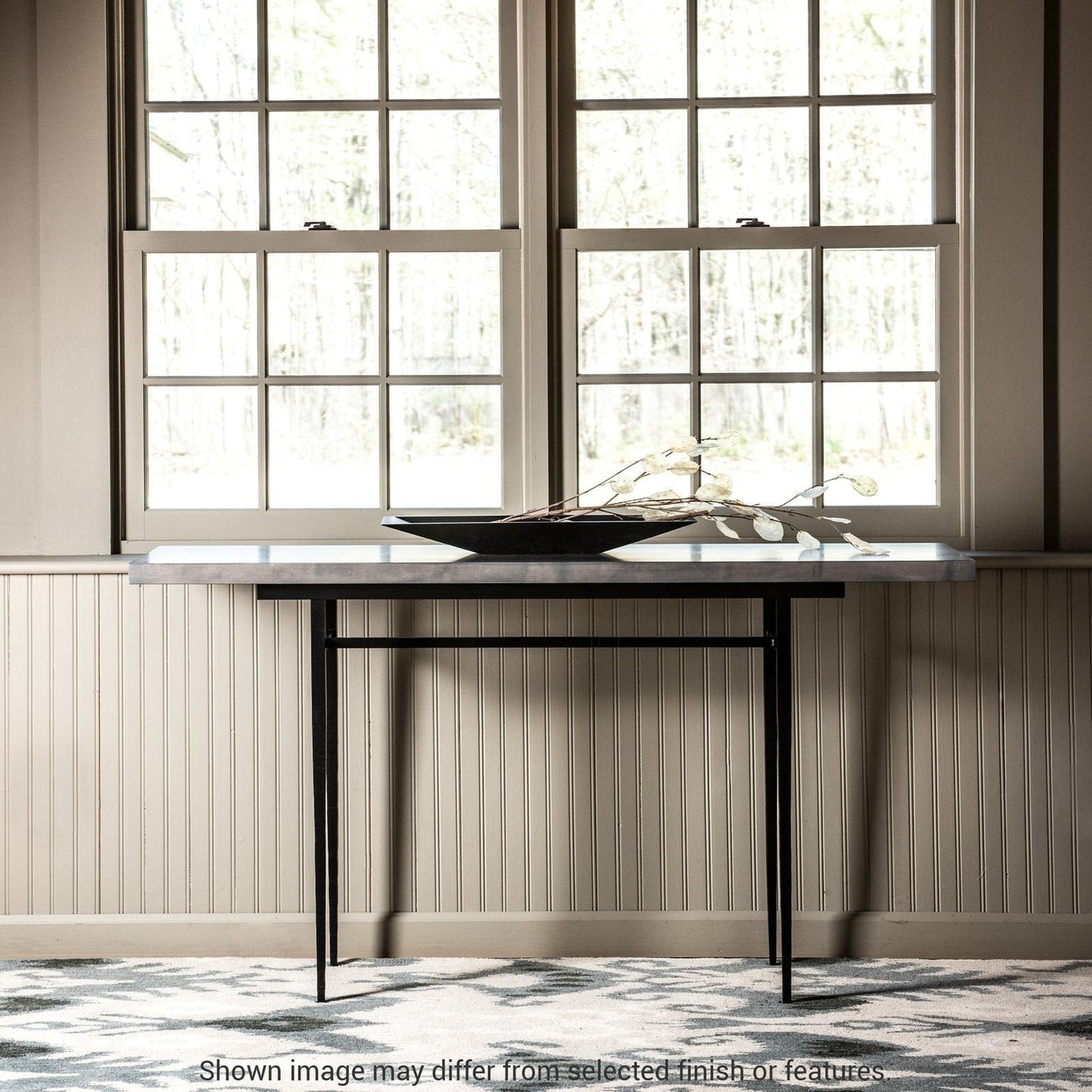 Wick 60" Console Table - Ink - Maple Natural Wood Top Accent by Hubbardton Forge